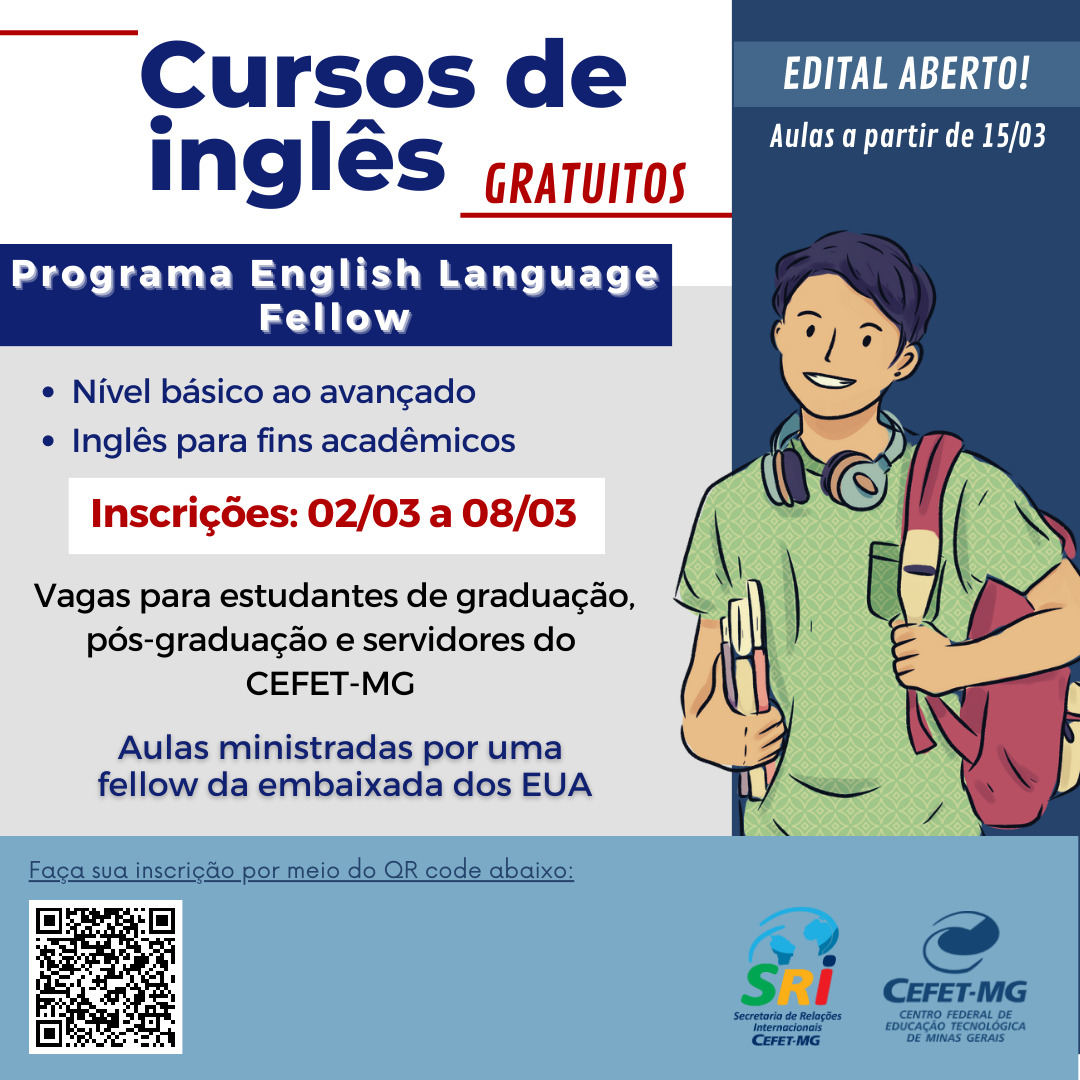 Vagas para cursos gratuitos de inglês  Secretaria de Relações  Internacionais